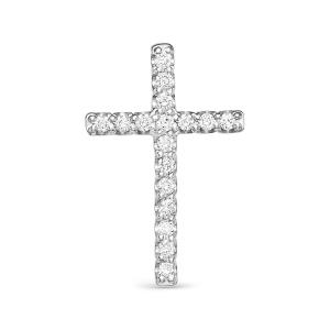 Декоративный крест с 17 бриллиантами 0.102 карат из белого золота 91380