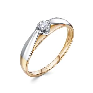 Кольцо с бриллиантом 0.075 карат из комбинированного золота 85159