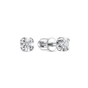 Серьги-пусеты с бриллиантами 0.123 карат из белого золота 149304