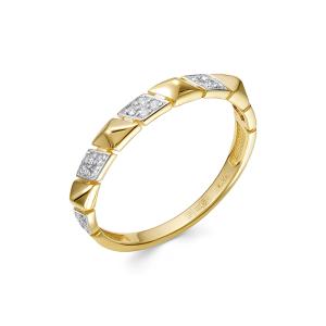 Кольцо с 20 бриллиантами 0.1 карат из лимонного золота 143945