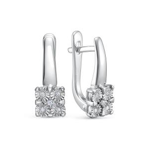 Серьги с 10 бриллиантами из белого золота 143679