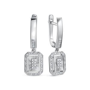 Серьги с 50 бриллиантами 0.25 карат из белого золота 145690