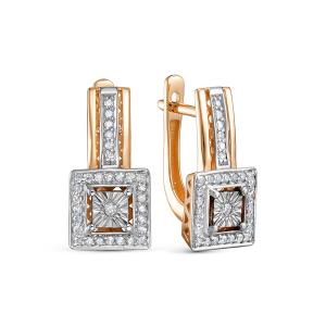 Серьги с 62 бриллиантами из красного золота 145224