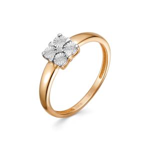 Кольцо с 5 бриллиантами из красного золота 143523