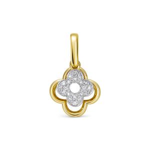 Подвеска с 20 бриллиантами 0.1 карат из лимонного золота 144639