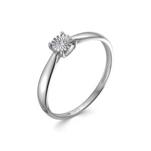 Кольцо с бриллиантом 0.015 карат из белого золота 142423
