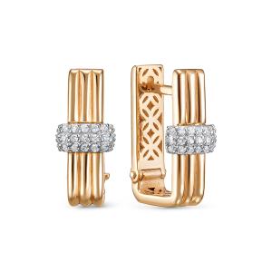 Серьги с 42 бриллиантами 0.21 карат из красного золота 146440