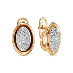 Серьги с 88 бриллиантами из красного золота 136346