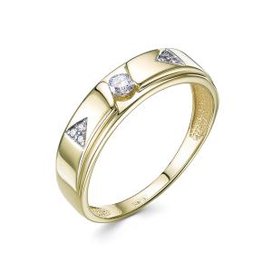 Кольцо с 7 бриллиантами из лимонного золота 95139