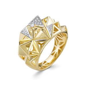 Кольцо с 36 бриллиантами из лимонного золота 119411