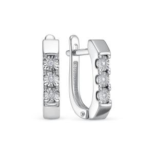 Серьги с 6 бриллиантами 0.03 карат из белого золота 143683