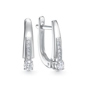 Серьги с 12 бриллиантами из белого золота 136326