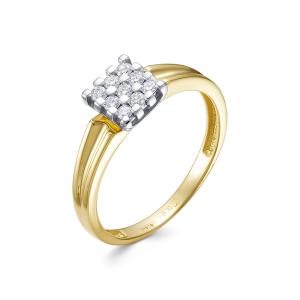 Кольцо с 9 бриллиантами 0.216 карат из лимонного золота 135743