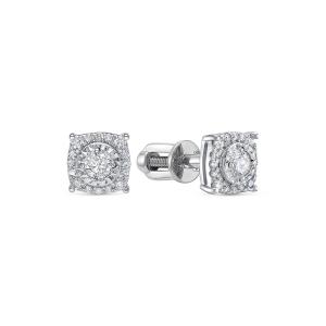 Серьги-пусеты с 34 бриллиантами из белого золота 136437