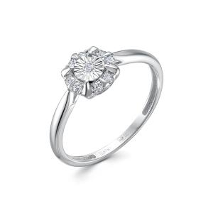 Кольцо с 9 бриллиантами 0.135 карат из белого золота 143299