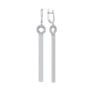 Серьги с 36 бриллиантами 0.18 карат из белого золота 142827