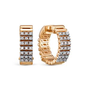 Серьги с 42 бриллиантами 0.294 карат из красного золота 145699