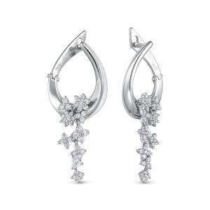 Серьги с 80 бриллиантами из белого золота 138884