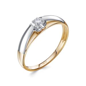 Кольцо с бриллиантом 0.055 карат из комбинированного золота 85127