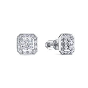 Серьги-пусеты с 32 бриллиантами из белого золота 146909