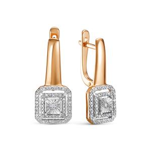 Серьги с 58 бриллиантами из красного золота 142810