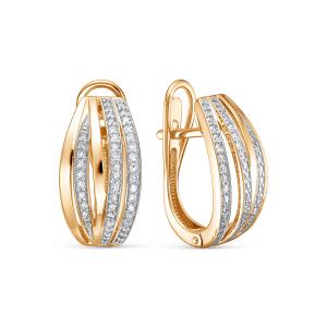 Серьги с 92 бриллиантами из красного золота 138871