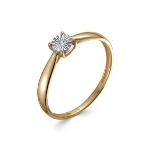 Кольцо с бриллиантом 0.015 карат из красного золота 142407