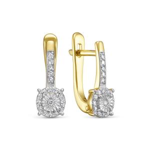 Серьги с 36 бриллиантами из лимонного золота 148247