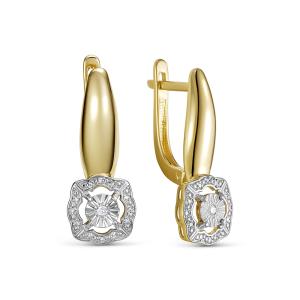 Серьги с 26 бриллиантами из лимонного золота 144603