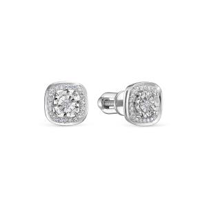 Серьги-пусеты с 50 бриллиантами из белого золота 146458