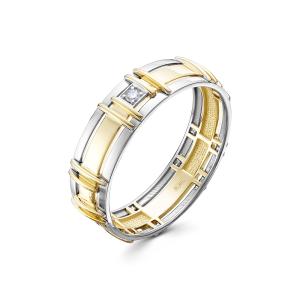 Кольцо с бриллиантом 0.03 карат из комбинированного золота 86231