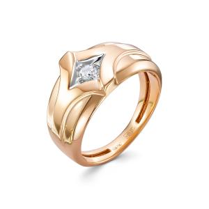 Кольцо с бриллиантом 0.109 карат из красного золота 97418