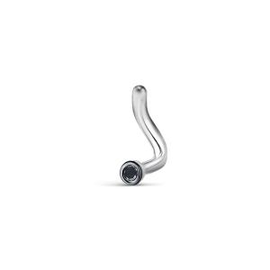 Пирсинг с черным бриллиантом из белого золота 76891 Пирсинг с черным бриллиантом из белого золота 76891