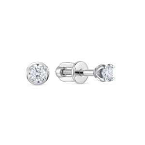 Серьги-пусеты с бриллиантами 0.16 карат из белого золота 149296