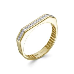 Кольцо с 19 бриллиантами 0.095 карат из лимонного золота 143977