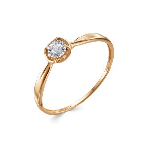 Кольцо с бриллиантом 0.03 карат из красного золота 121401