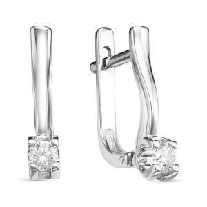 Серьги с бриллиантами 0.19 карат из белого золота 53957