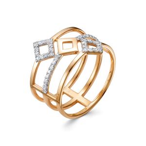 Кольцо с 40 бриллиантами 0.2 карат из красного золота 138353