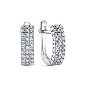 Серьги с 60 бриллиантами 0.42 карат из белого золота 142860