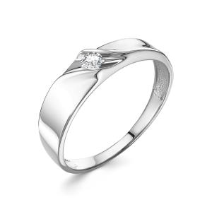 Кольцо с бриллиантом 0.1 карат из белого золота 95267