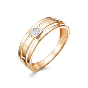 Кольцо с бриллиантом 0.055 карат из красного золота 84775