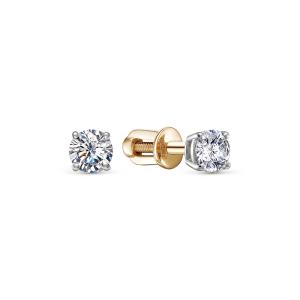 Серьги-пусеты с бриллиантами 0.56 карат из красного золота 137903