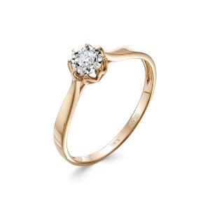 Кольцо с бриллиантом 0.1 карат из комбинированного золота 85575