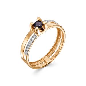 Кольцо с сапфиром и 14 бриллиантами из красного золота 144297