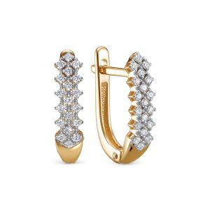 Серьги с 38 бриллиантами 0.266 карат из красного золота 141351