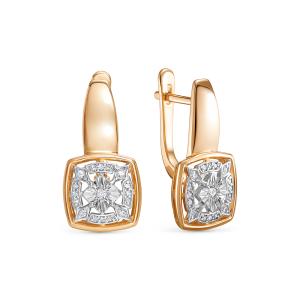 Серьги с 34 бриллиантами из красного золота 145692