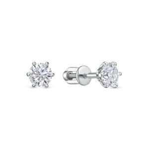 Серьги-пусеты с бриллиантами 1.06 карат из белого золота 148843