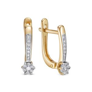 Серьги с 28 бриллиантами из красного золота 137880