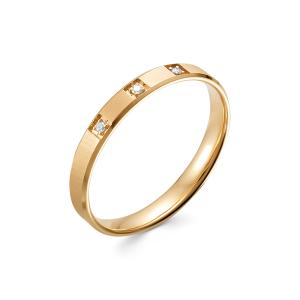 Кольцо с 3 бриллиантами 0.021 карат из красного золота 146552
