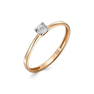 Кольцо с бриллиантом 0.007 карат из красного золота 142503